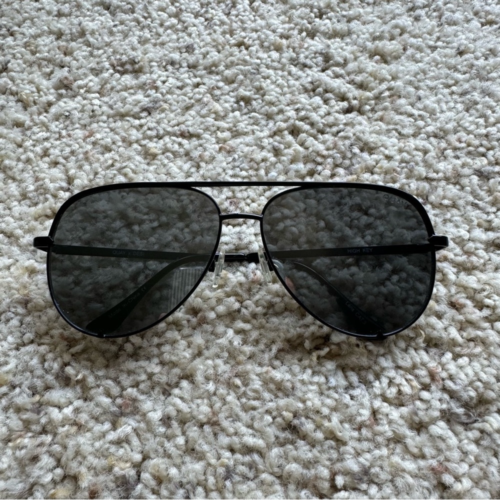 Quay Australia High Key Black Aviator Sunglasses